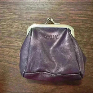 NIB Miche Purple Leather Pleated Coin Purse